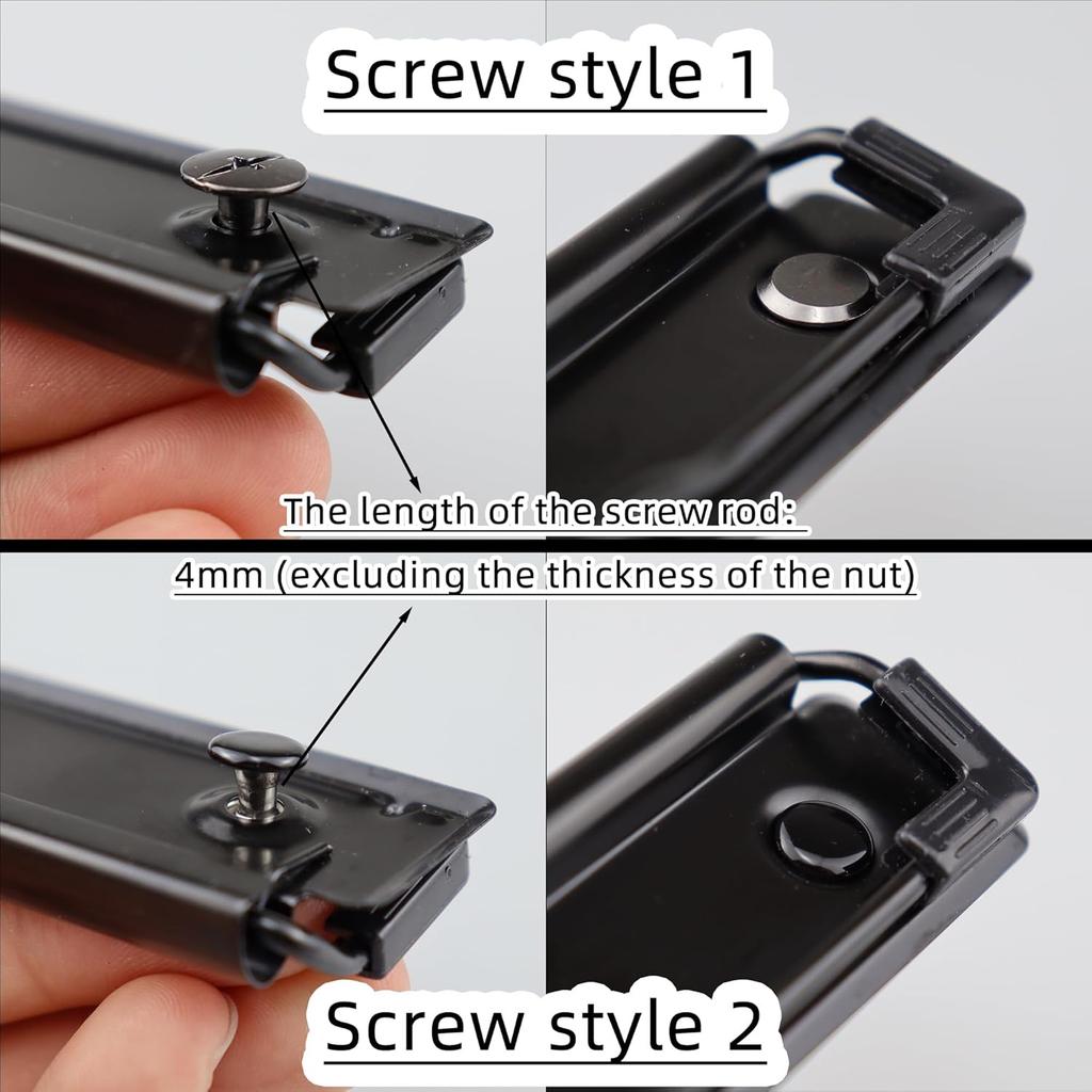 6 Pack Black Metal Clipboard Clips, 4.72" (12cm) Mountable Stainless Steel Clipboard Hardware with Rubber Grip and Hanging Hole for Document File