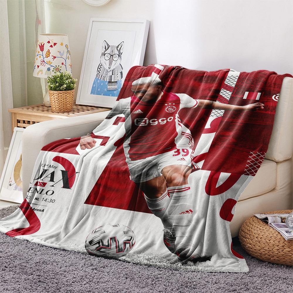 AFC Ajax Logo Print Flanelldecke, Hohe Qualität, Bequem für alle Jahreszeiten, Heimdekoration, Wärme und Komfort