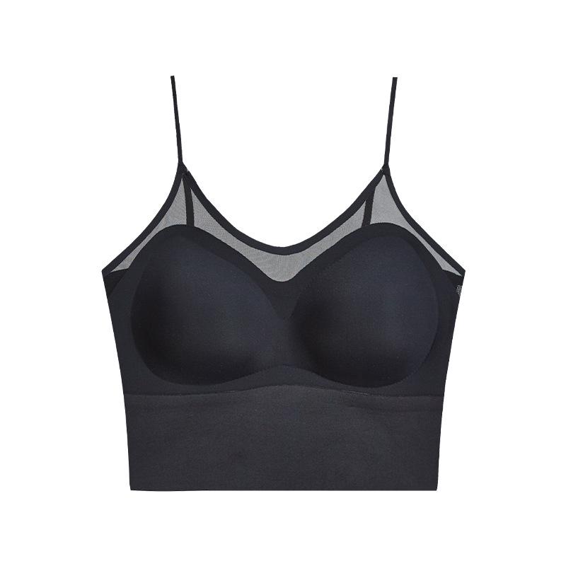 

Топ-майка с U-образным вырезом и сетчатым лифом с подкладкой и беспроводным бюстгальтером для внутренней и внешней одежды Large