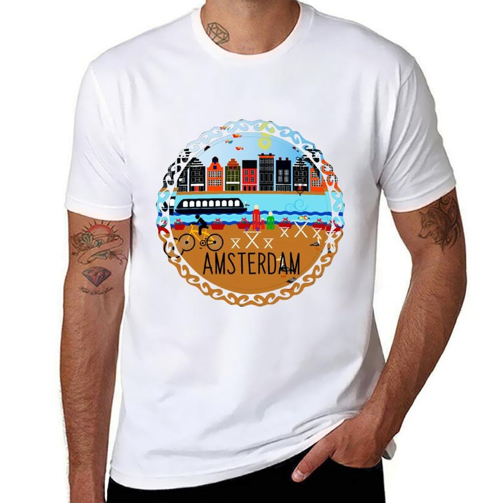 Amsterdam Tshirt Active Sports Short Sleeve Cotton Shirt