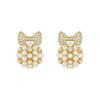 Bow Hydrangea Zircon Ear Clips, High-end Sweet Temperament Stud Earrings, Niche Design Trendy Earrings Without Piercings