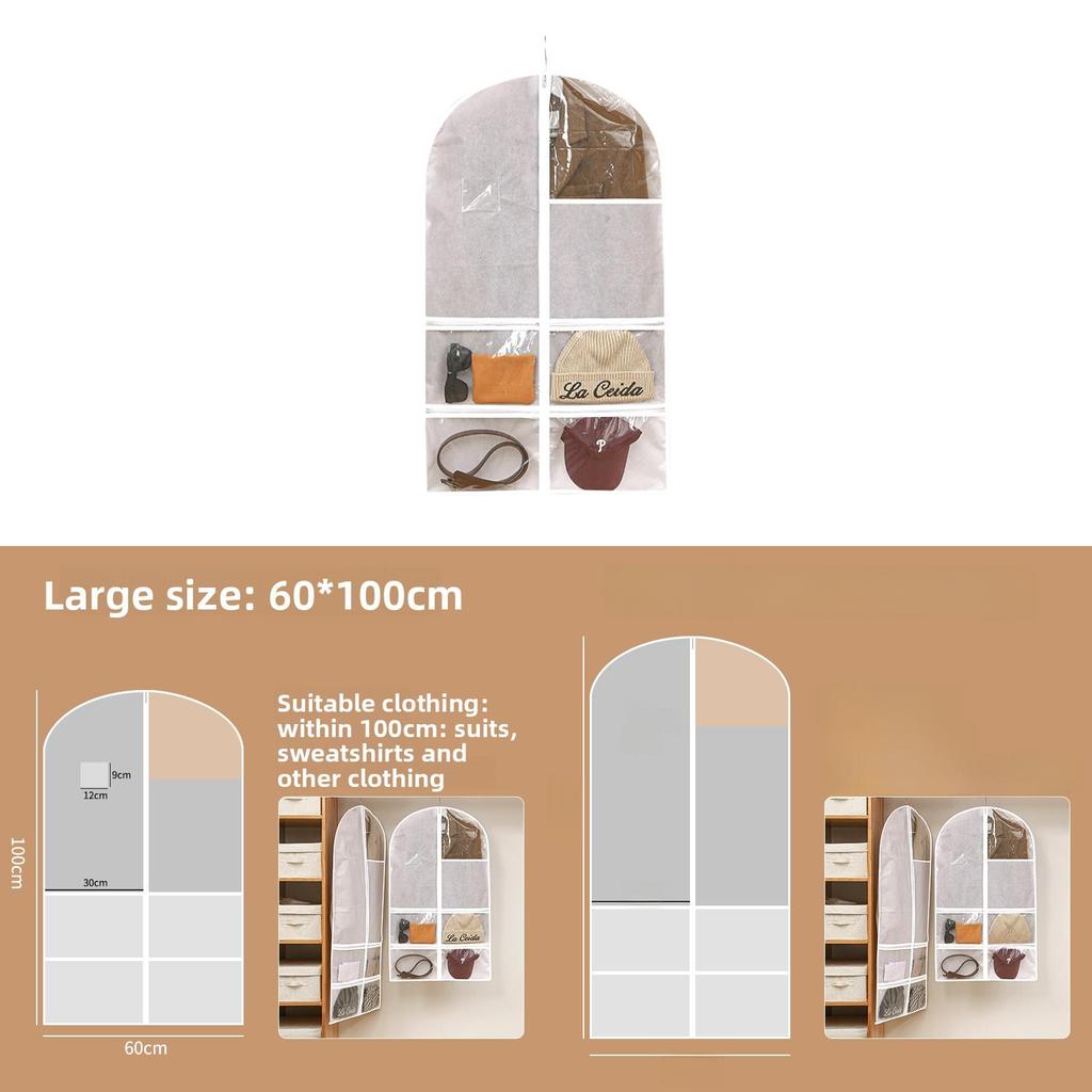 Clothes Dust Cover With Waterproof Fabric For Indoor Closet Storage