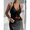 Sexy Style Halter Neck Tank Top Autumn Winter New Backless Short Top for Women