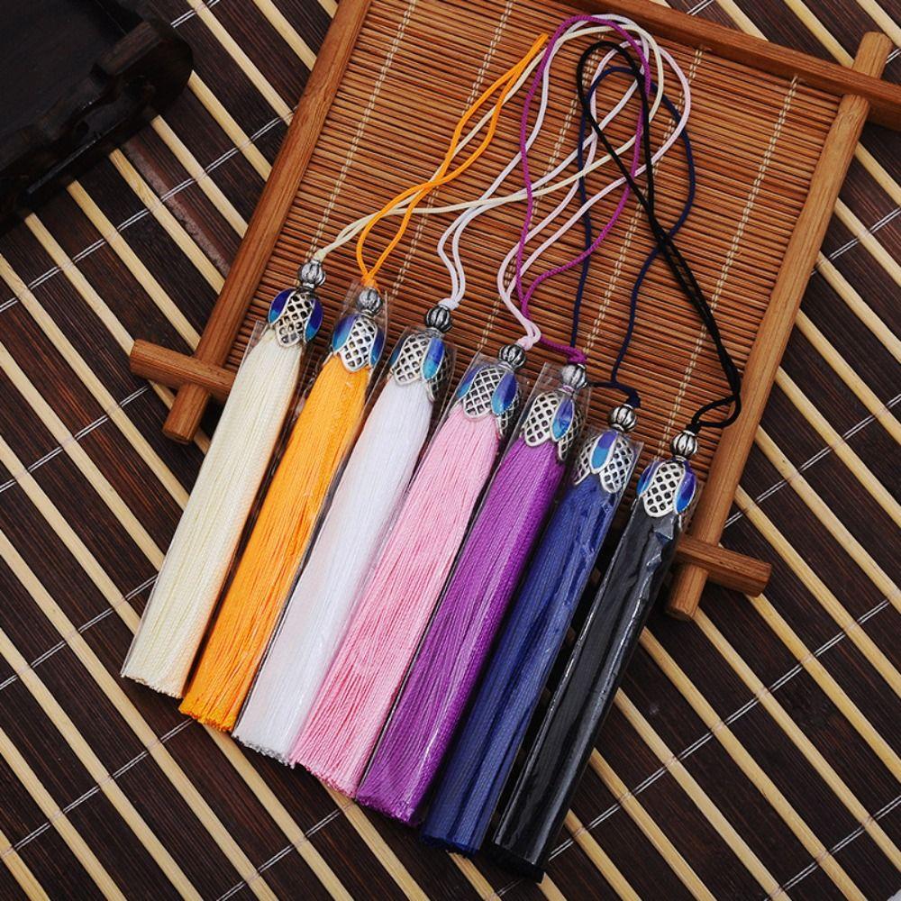 Chain Polyester Mobile Phone Lanyard Mobile Phone Straps Silk Cloisonne Keychain Phone Pendant
