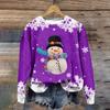 Women's Fashion Christmas Printed Long Sleeve Loose Round Neck Sweatshirt Top
