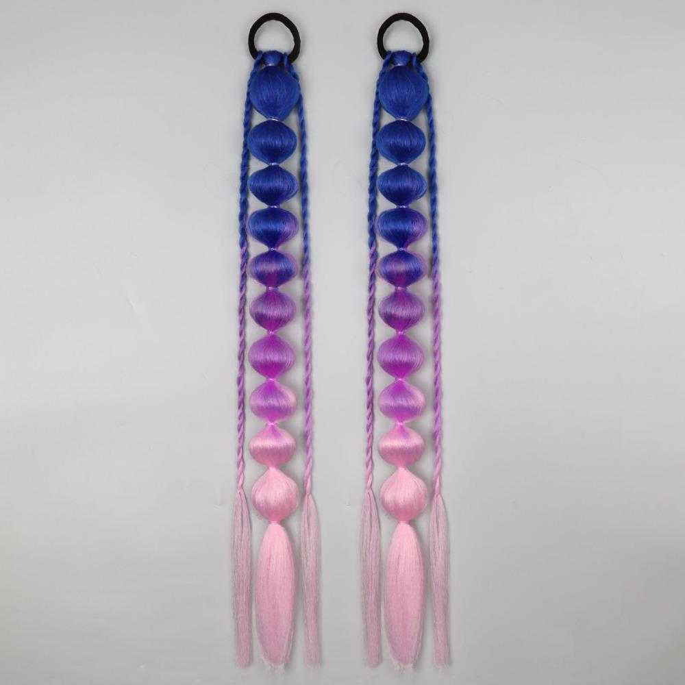 2Pcs Colorful Twist Braid Bulk Lantern Braid Braided Ponytails Natural Bubble Jumbo Braid for Women