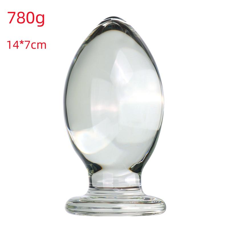 VaHppy Glass Anal Plugs Large 780g Diameter 7cm Duck Egg Style Sex Toys Masturbator Extension Training Lesbian Gay SM  Sex