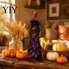 Gotische Heimdekorationen Herbsthexe Figur, Halloween Schreibtischdekoration, Saisonale Harzstatue mit Herbst-Tischdekorationen Blätterkleid für