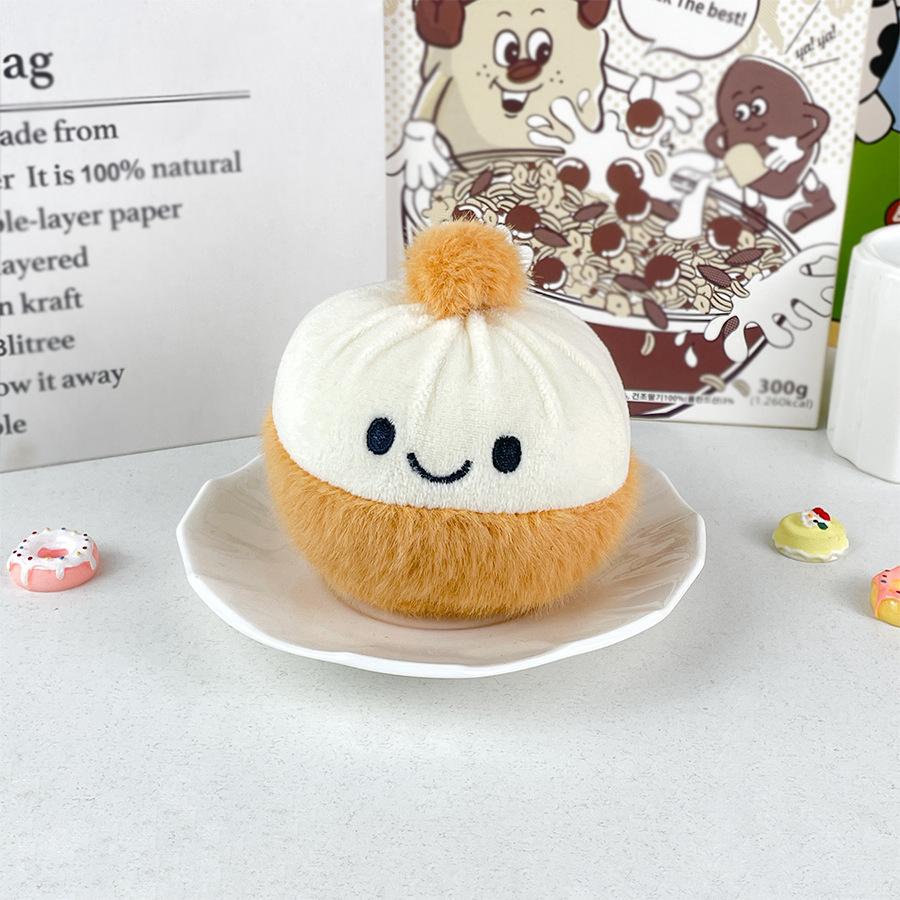 Cute Three-color Bun Plush Doll Creative Doll Bag Pendant Grab Machine Doll Children's Toy Doll