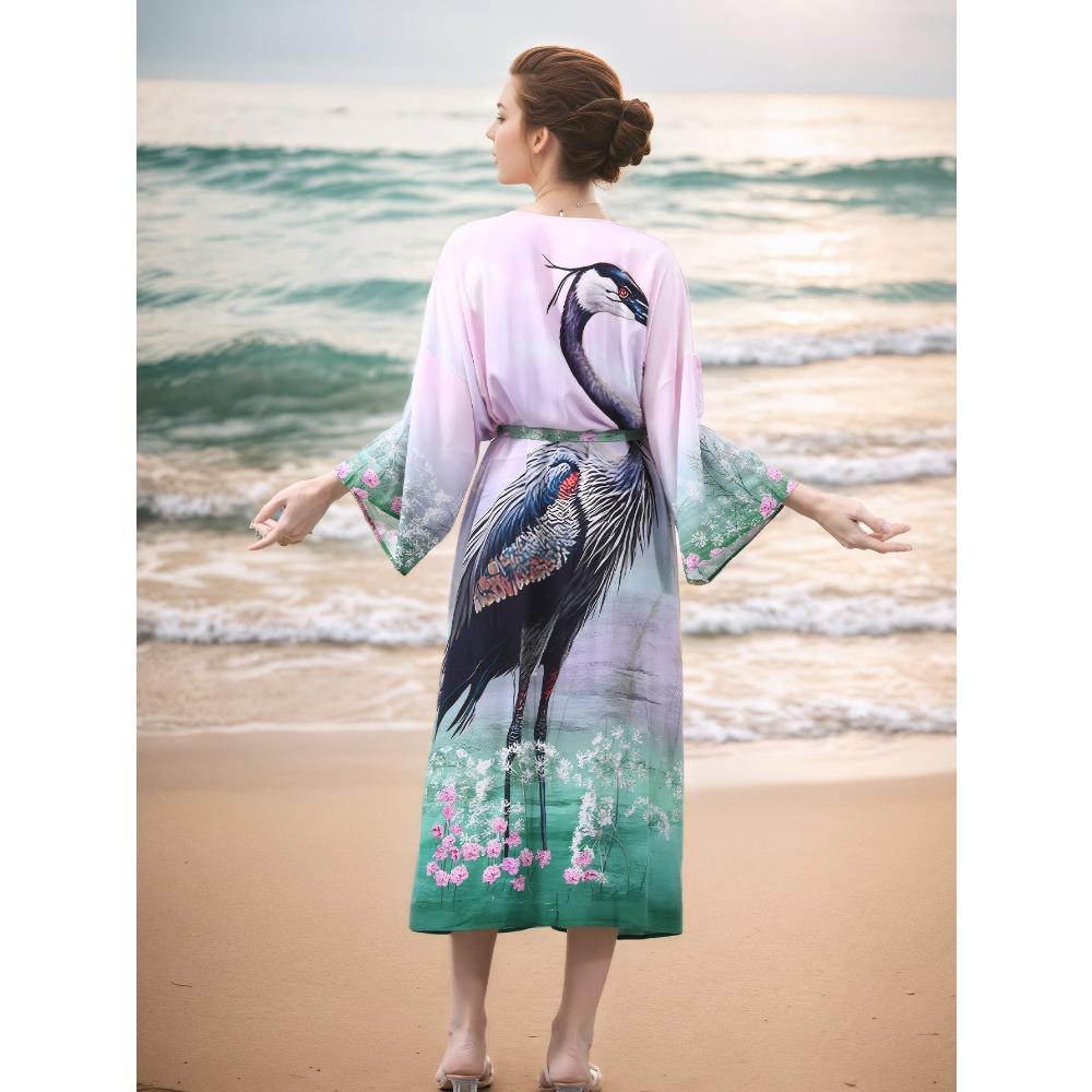 

Бохо Кафтан Платье Большого Размера, Женское Пляжное Платье Макси Большого Размера One Size