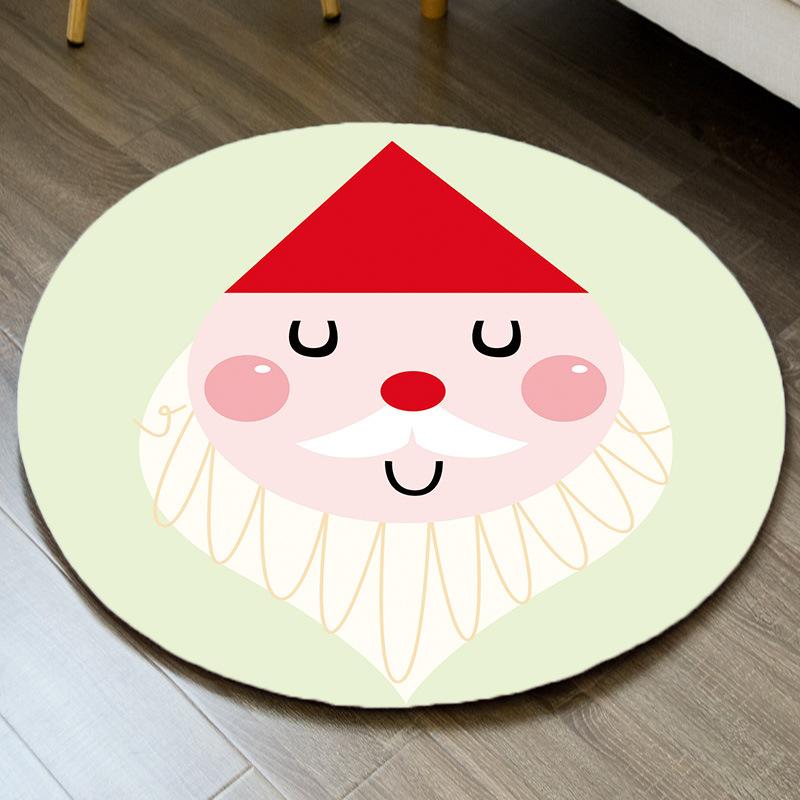 Weihnachten Rundteppich Schlafzimmer Wohnzimmer Garderobe mit Teppich Sofa Kante Gaming Stuhl Rutschfeste Matte Weihnachtsgeschenk