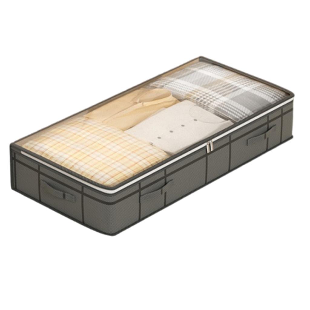 Foldable Fabric Storage Bag with Transparent Top Large Capacity Portable Storage Organizer for Clothes Bedding and Household Items