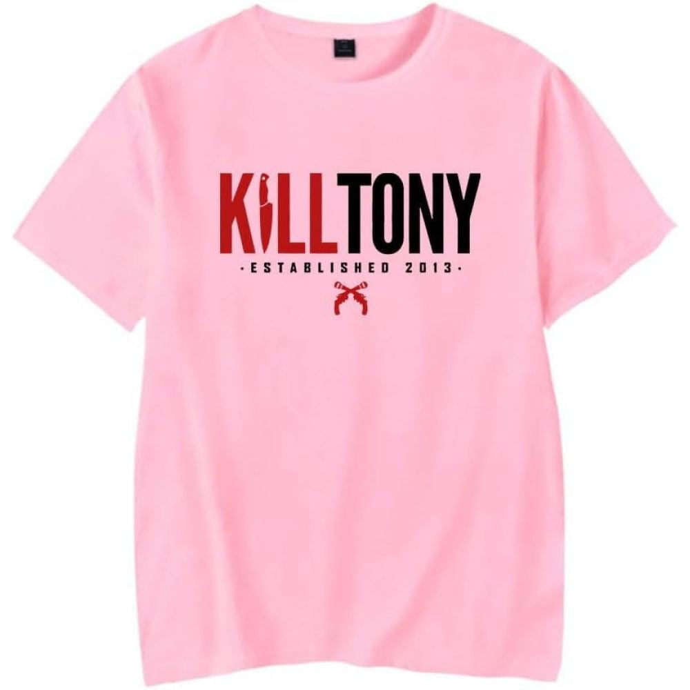 

Футболка с коротким рукавом Kill Tony Merch, унисекс, модный топ с круглым вырезом, принты, мужская хлопковая футболка, повседневная свободная одежда, мужская футболка S розовый