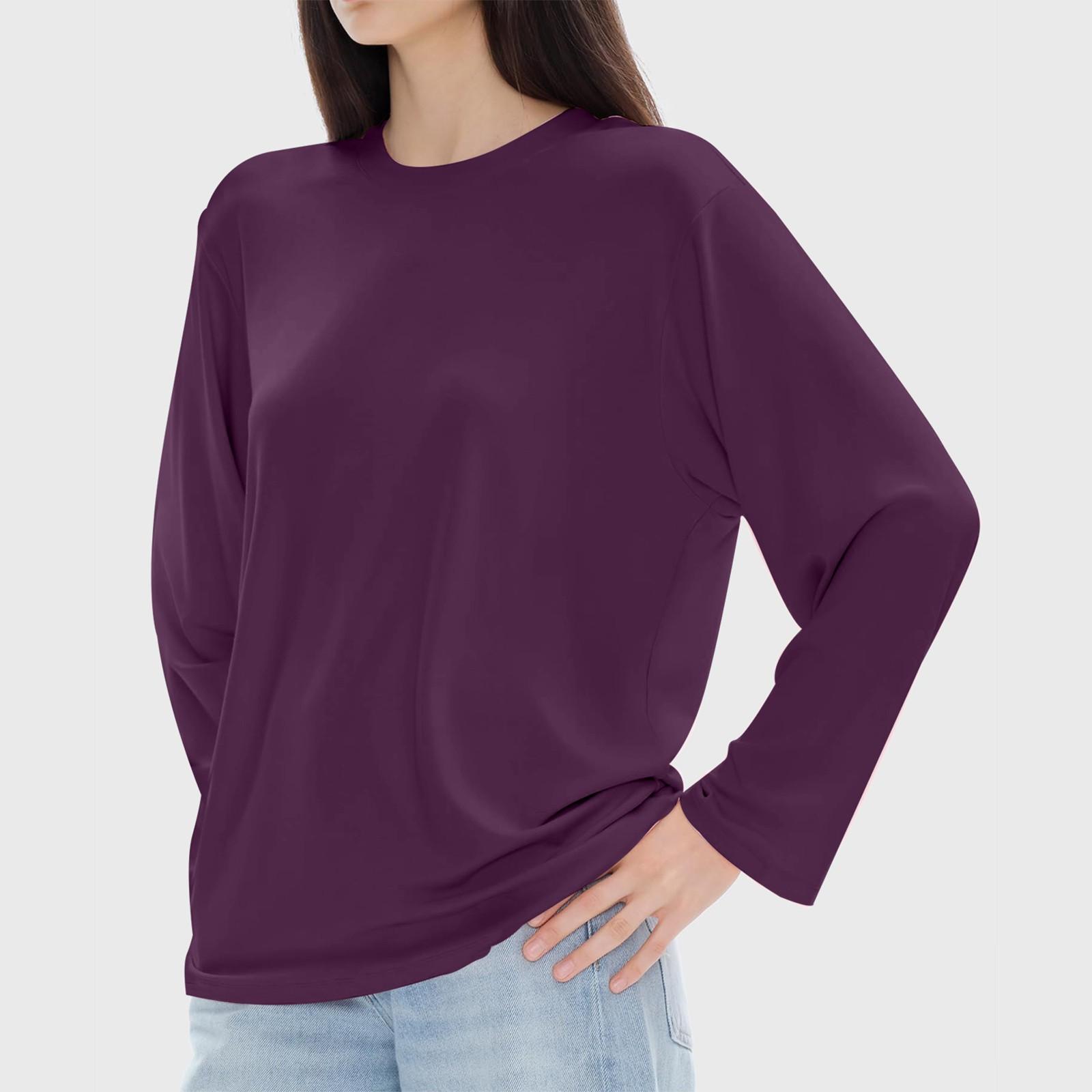 

Женская модная повседневная блузка с длинным рукавом и круглым вырезом, пуловер M тёмно-синий