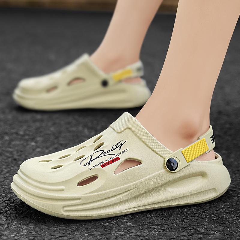 EVA Men's Clogs Shoes Lightweight Clog Men Beach Sandals with Men Clogs Mules Home Garden Outdoor Male Beach Flat Slippers Size 40-45