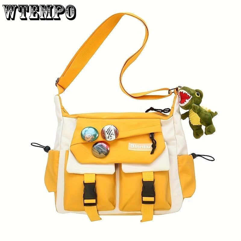 Casual Crossbody Bag, Large Capacity Nylon Shoulder Bag With Adjustable Strap For Outdoor, Trendy Streetwear Style Messenger Bag