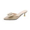 Sexy Half-slippers for Women In Summer New Korean Style Fashionable Thin Heel Pointed Bow High Heel Sandals for Women
