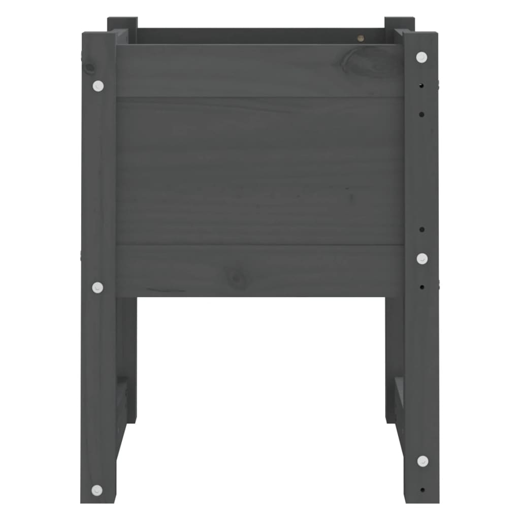 Vidaxl Donice, 2 Szt., Szare, 40X40X52,5 Cm, Lite Drewno Sosnowe