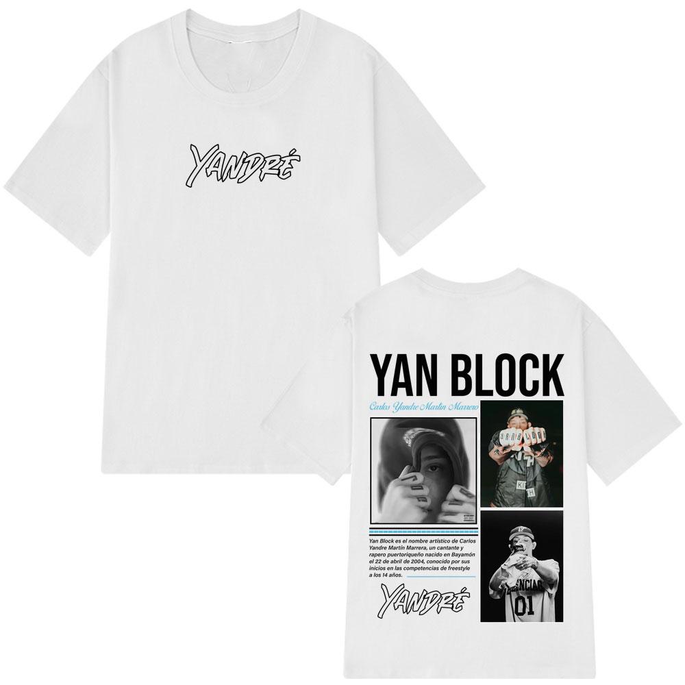 2025 Rapper Yan Block Album Graphic Tshirt Unisexs Women 100 Pure Cotton Printed Tshirt Hiphop T Shirts Streetwear Leisure Top