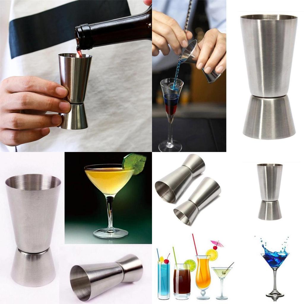 Stahl Einzel Jigger Doppelter Schuss Getränke Spirituosen Messbecher Cocktail 2550ml Messbecher