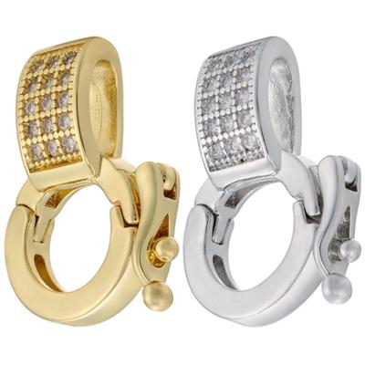 Interchangeable Pendant Bail Clasp Inlaid Zircon Shortener Clasp Connector Jewelry Dangle Crafts Making Supplies