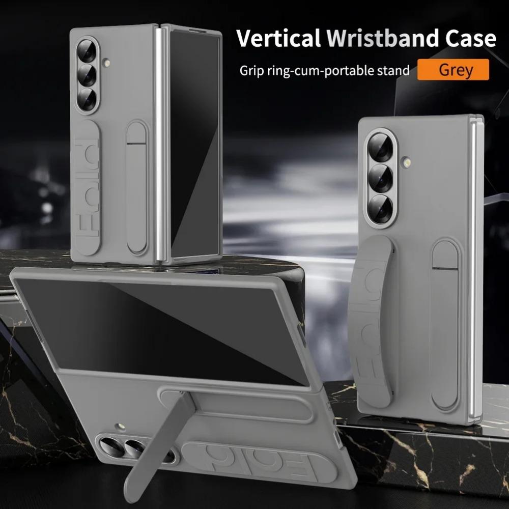 Lyxigt handledsband Bärbar stativhållare Multifunktionellt phone case för Samsung Z Fold 7 6 5 4 3 Stötsäkert Skyddande baksidesskydd