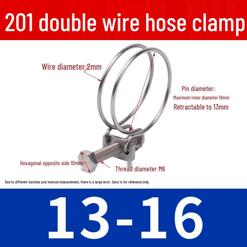 Doppeldraht-Schlauchschelle aus Edelstahl für Feuer-, Wasser-, Gasleitungen - Verdickt