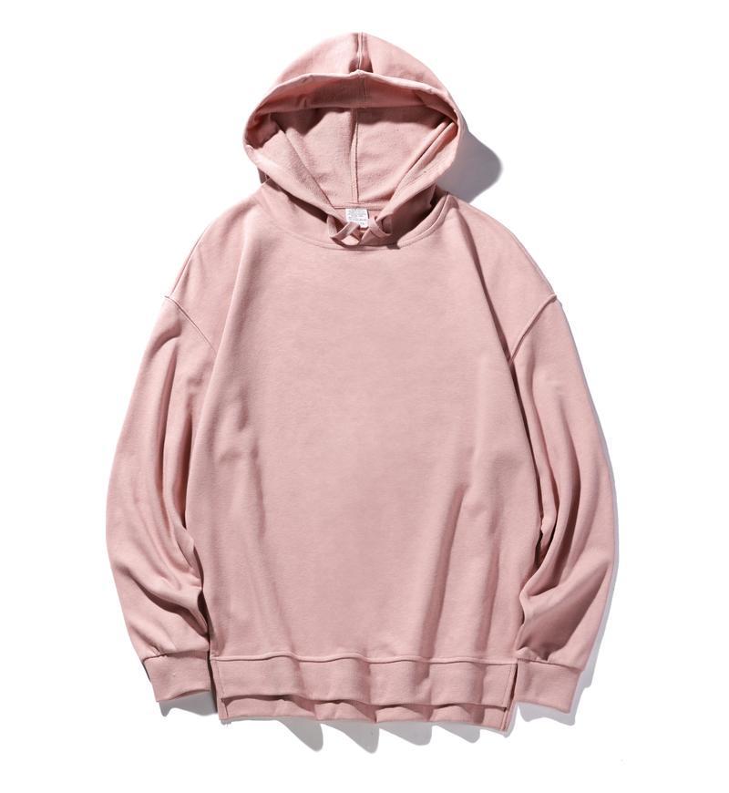 Trendiger Pullover-Hoodie aus reiner Baumwolle mit individuellem Logo und Drop-Shoulder-Design