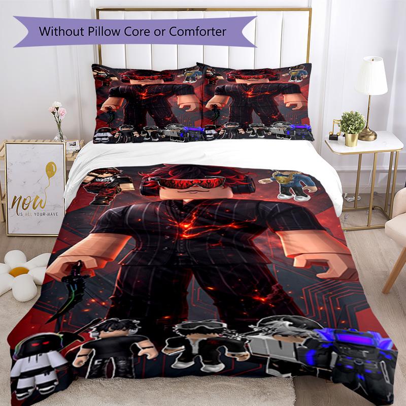 Ensemble de literie Roblox Housse de couette respirante avec taies d'oreiller Linge de lit décoratif pour chambre à coucher Décoration de maison Cadeau d'anniversaire