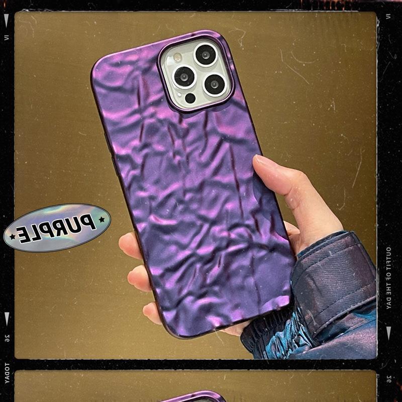 

Ins Style Electroplated Origami Pattern Suitable For IPhone 16 Promax Phone Case 15 Matte Red Purple 13/12 Soft iPhoneX-XS кислота зелений колір