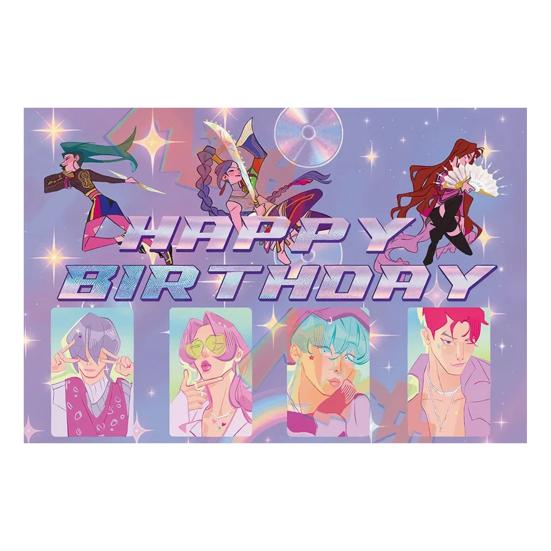 Yousheng Background Cloth Demon Movie Hunters Happy Birthday Banner Backdrop Hanging Cloth Decoration Kids Party Supplies