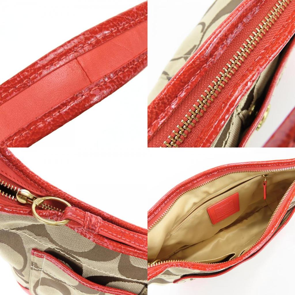 Used COACH Shoulder Bag 11600 Signature Canvas/leather Beige Pink One Belt