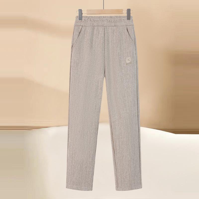 

Stylish Wool Straight Trousers for Middle-Aged Women - Autumn/Winter 2025, Mom s Elastic Waist Casual Fit. 5XL