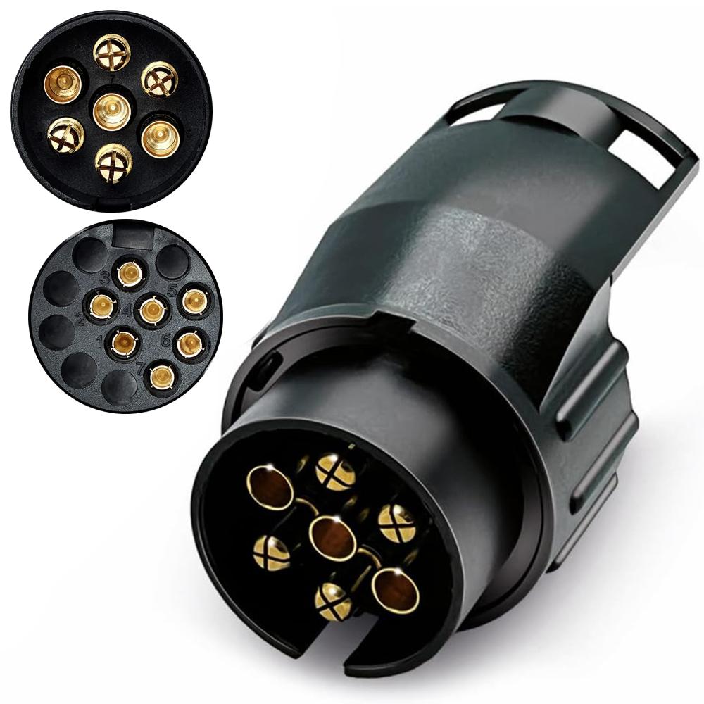 7/13-poliger Wasserdichter Stecker Anhänger Wohnwagen Anhängerkupplung Anhängekupplung Adapter Stecker Konverter Auto LKW Wohnwagen Zubehör