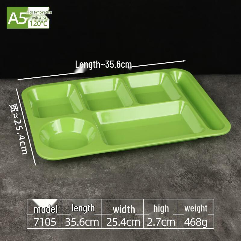 Melamine Divided Rectangular Meal Tray