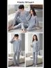 Korean Cartoon Couple Pajamas: Long Sleeve Cotton Sleepwear for Women and Men, Spring To Winter