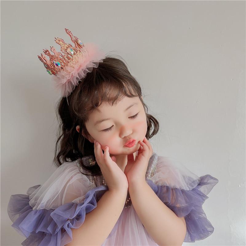 Birthday Hat with Veil Headband for Girls - Party Headwear and Photo Props
