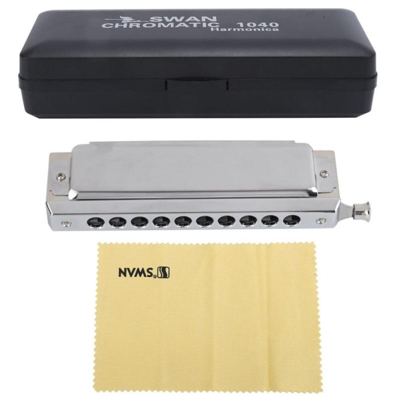 

10 отверстий 40 звуков C Key губная гармошка портативная хроматическая губная гармошка с футляром салфетка для чистки для профессионалов начинающих студентов