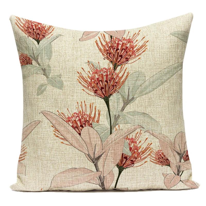 Decorative Throw Pillows Case Colorful 3D Plant Flowers Polyester Sofa Home Living Room Decoration Pillow Cushion Cover