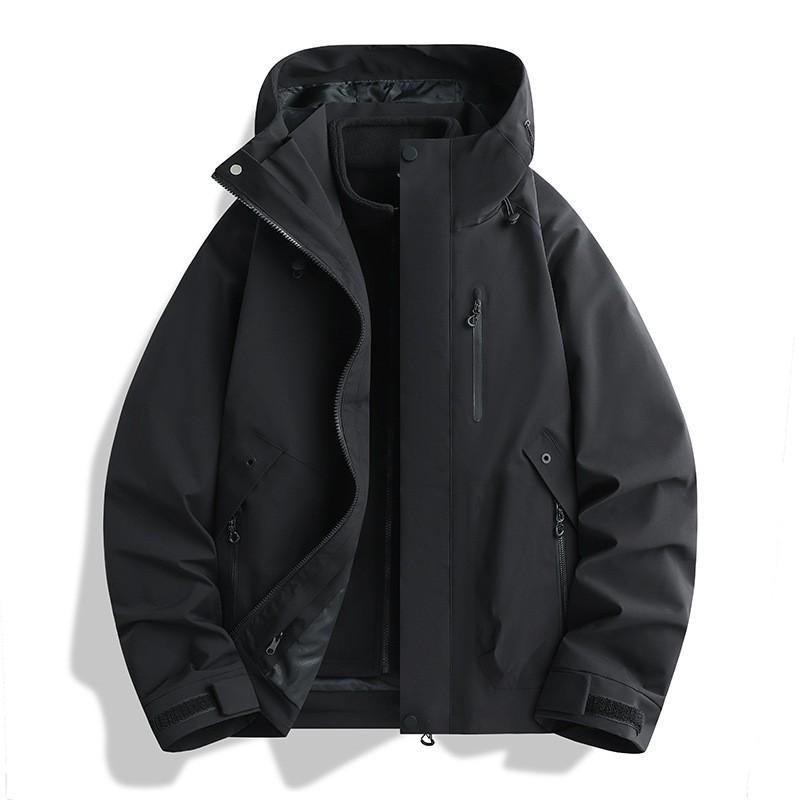 3-in-1 Waterproof Windproof Fleece Hiking Jacket Men Women Outdoor Camping