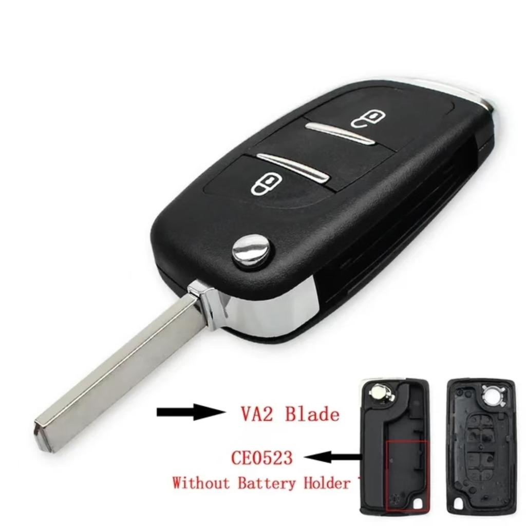 Jingxin KEY Modified Filp Folding Remote Key Shell Case For Peugeot 207 307 407 408 308 For Citroen C4C2 HU83/VA2 Blade 0523 Car
