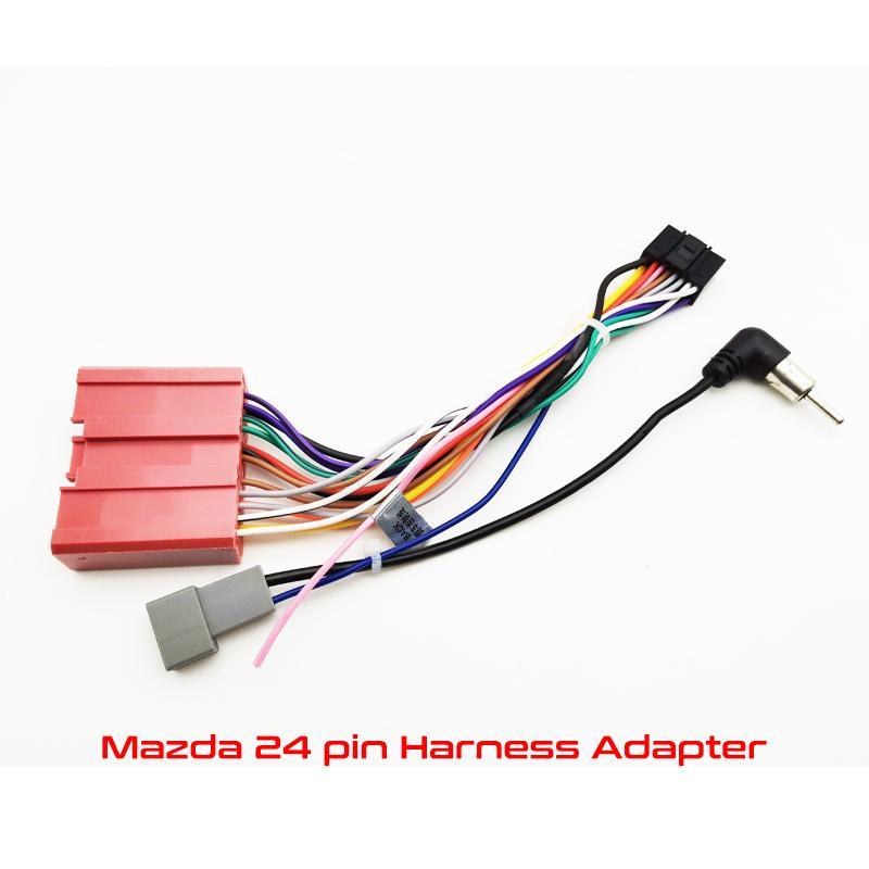 Wiring Harness Adapter 16 Pin Plug to 24 Pin Connector Radio Antenna Jack Car Android Head Unit Cable for Mazda 3 BK 6 GG1 5 Radio Accessories 4