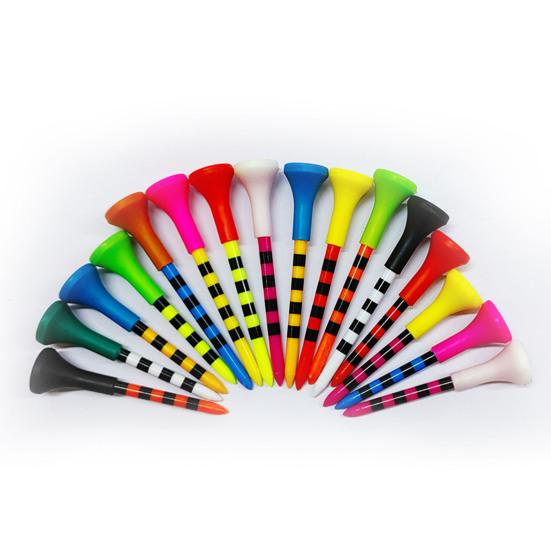 10Pcs Golf Ball Tee Striped Low-Resistance Tip Increase Flight Distance Stabilize Practice Training Golf Ball Holder Golf Training
