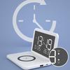 Intelligent Recognition Wireless Charger Alarm Clock LED Mirror Smart LED Desk Clock Plastic Temperature Display