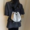 New bucket bag women's bag new fashion double shoulder high value women's bag shoulder bag drawstring texture backpack
