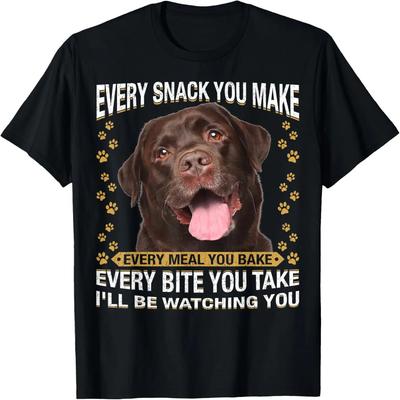 Jeder Snack, den du machst, lustiger Schokoladen-Labrador Hundemama, Hundepapa T-Shirt