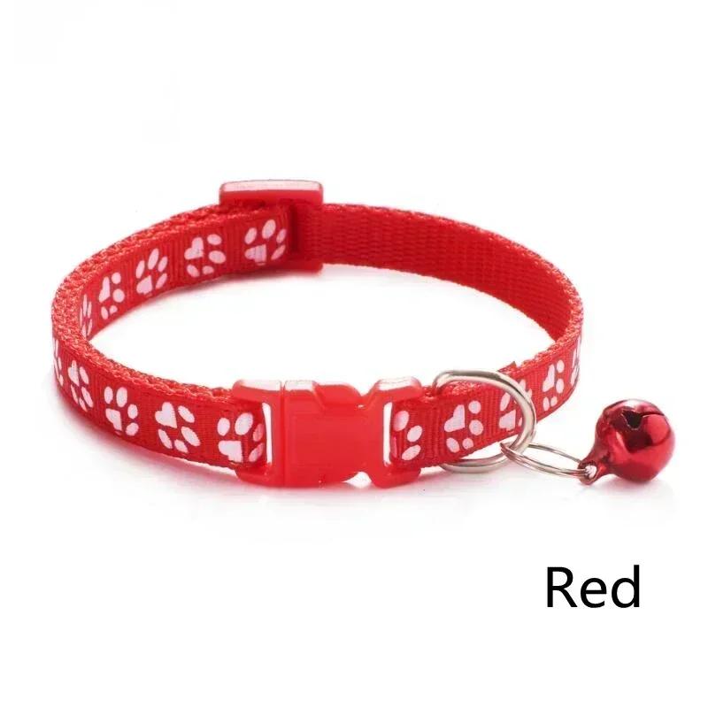 Cat Dog Universal Collar Adjustable footprint Pet Collar with Bell and PP Material Separator Reflecting Safety Bucket Solid Safe