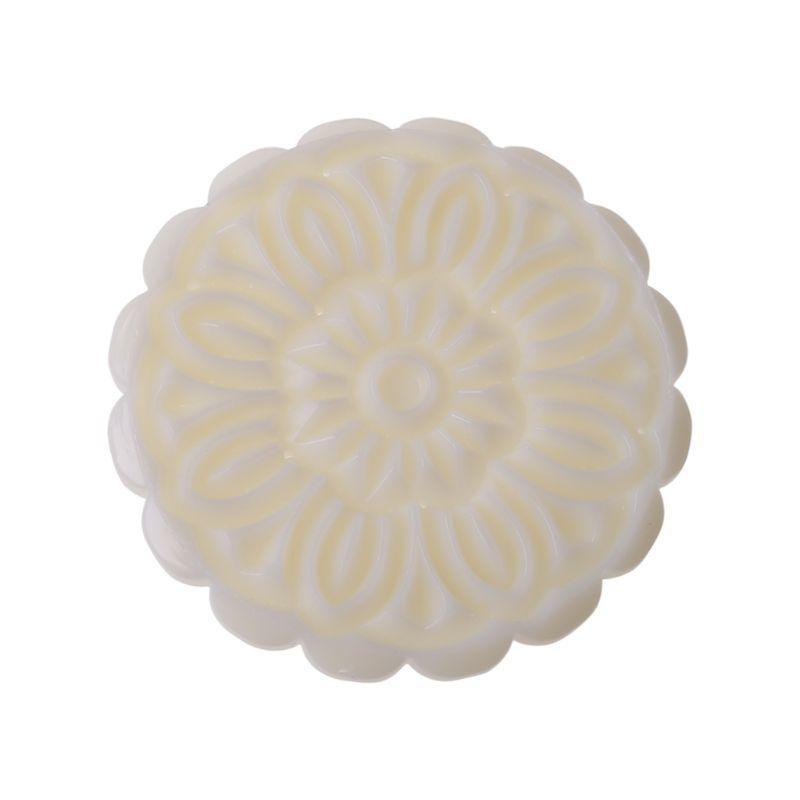100g Mooncake Mold 4 Flowers Stamps Round Barrel Hand Press Moon Cake Pastry DIY
