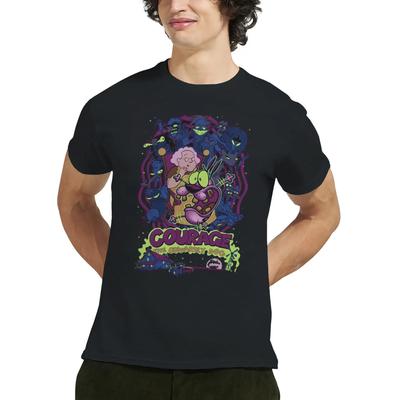 Neue Heiße Hip Hop Persönlichkeitsoberteile Lustige Courage The Cowardly Dog Humor T-Shirts Herren Damen Mode Lässiges Kurzarm T-Shirt