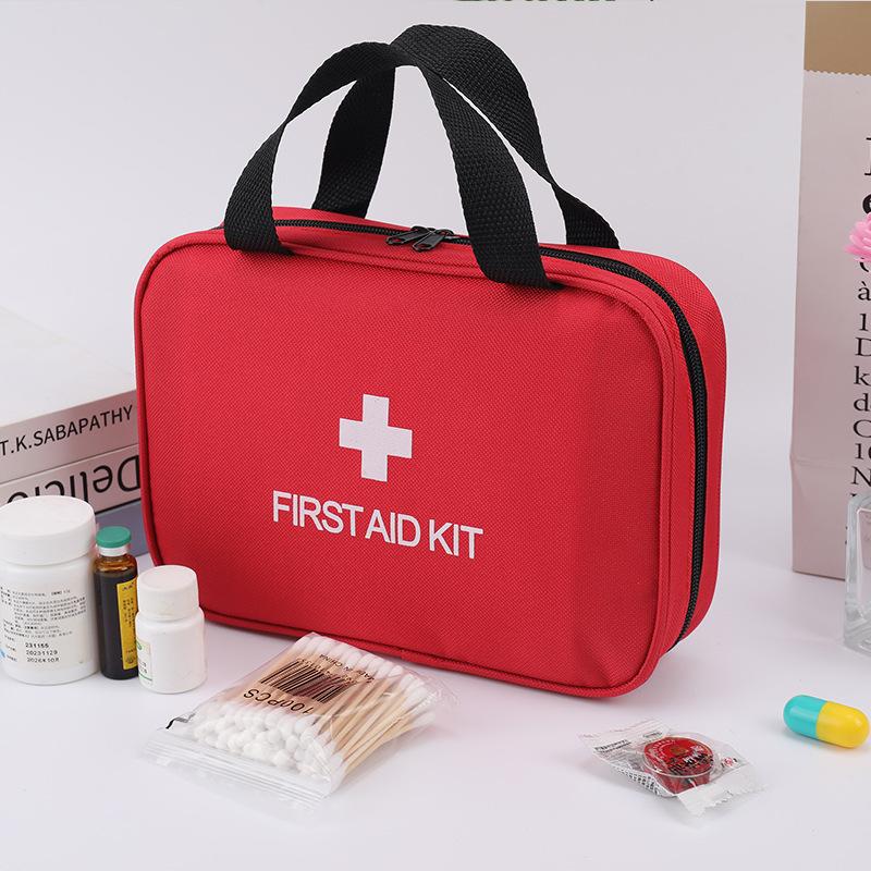 Outdoor & Home Emergency First Aid Kit Small Portable with Multiple Mesh Pockets Classified Storage Medical Bag